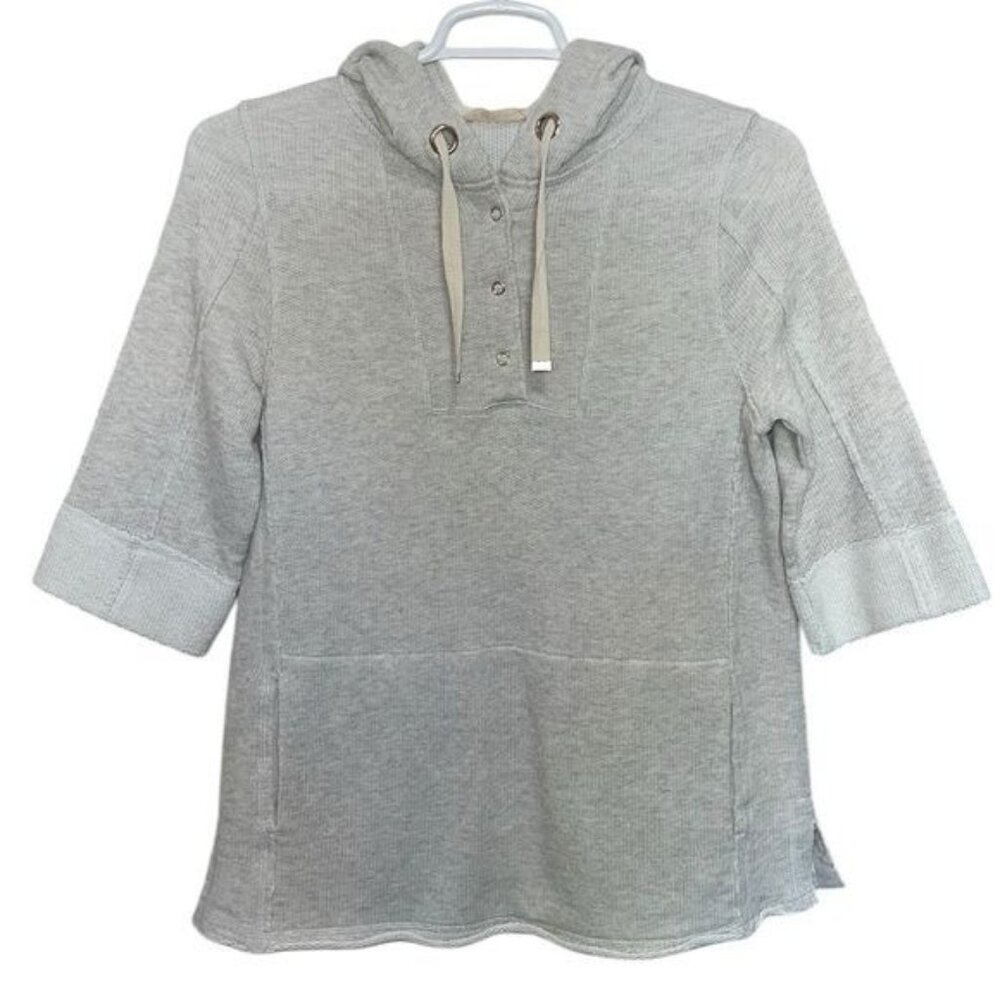 Soft Surroundings Womens Hoodie Size PM Gray Cotton Blend Relaxed Fit